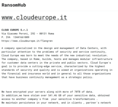 Cloud Europe Data Breach