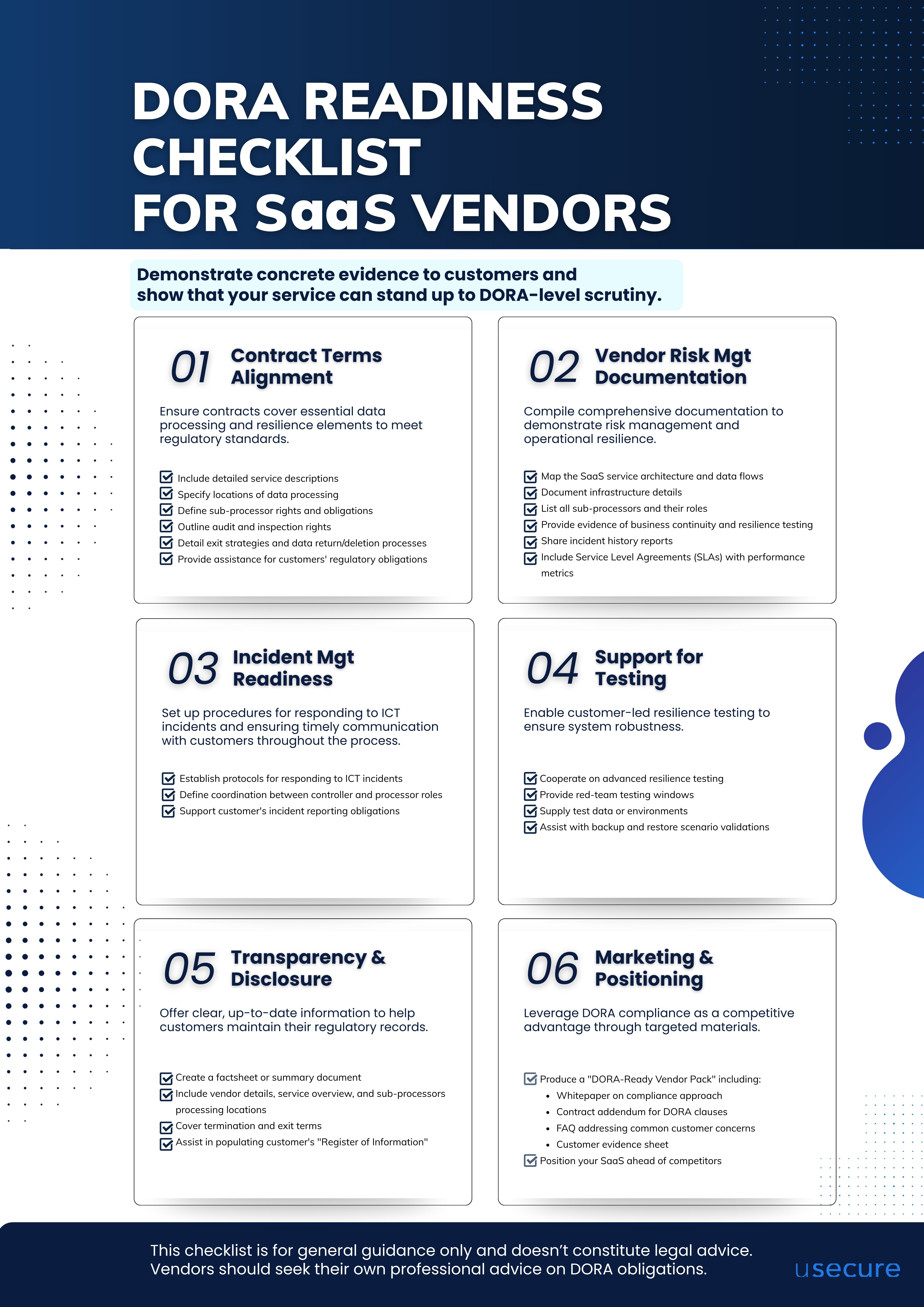 DORA Readiness Checklist for SaaS Vendors