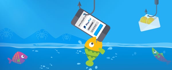 Phishing image with fish on a hook