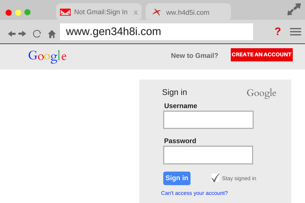 Tabnabbing attack on the search engine Google chrome.