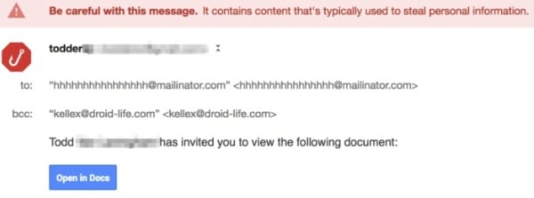 Google Docs phishing scam