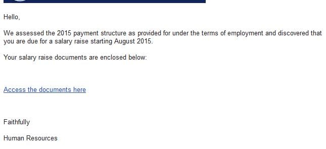 HR phishing scam